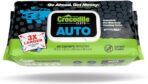 Crocodile Cloth Auto Cleaning Wipes – 100 XL (15" x 10") Disposable Wipes for Car Engine Degreasing, Body Detailing & Tire Cleaning – Cuts Grease, Oil, Adhesives on Hands, Tools, Parts & More