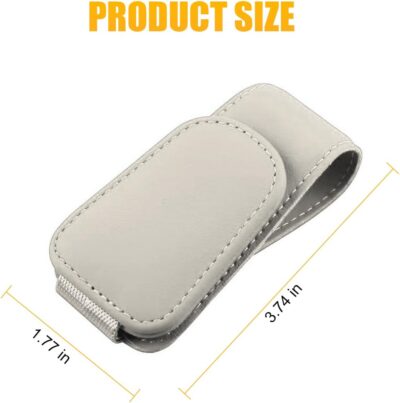 AICEL Sunglasses Holders for Car Sun Visor, Leather Eyeglasses Hanger Mounter, Magnetic Glasses Holder and Ticket Card Clip, Auto Interior Accessories Universal for SUV Pickup Truck - Image 2