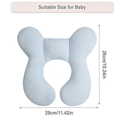 Upgraded Baby Head Support Pillow for Newborn Toddler, Soft Cotton Baby Travel Pillow for Car Seats and Strollers, Blue - Image 7