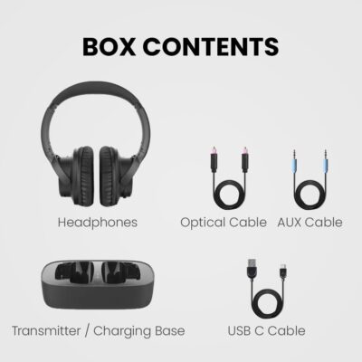 Avantree Ensemble - Wireless Headphones for TV Watching for Seniors, Easy Setup & Charging Dock, 35H Play Time, Comfortable, Works with Optical, AUX & Bluetooth TVs - Image 7