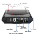 Car Wireless Headup Display Solar GPS Digital Speedometer with LCD Screen Overspeed Alarm KMH/MPH Time/Altitude/Temperature/Speed Display - Image 9