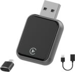 2026 Upgraded USB Wireless CarPlay Adapter for iPhone, Bluetooth 5.3 and Wi-Fi 6, Automatic & Zero-Delay Connection, Android auto Carplay Wireless Adapter for Android and iOS Systems. (Dark Gray)