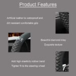 Microfiber Leather Steering Wheel Cover with Anti-Slip Lining Universal Car Accessory for Steering Wheel with a Diameter of 14.5-15 inch (Black)