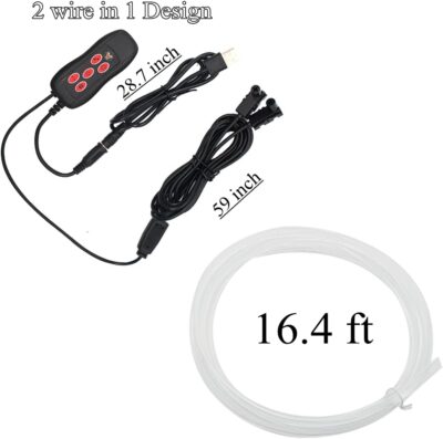 Interior Car Strip Lights, Goodream USB Music Sync Multicolor Multiple Modes LED Fiber Optic Light Ambient Neon Wire Lighting Kits for Sedan Truck SUV Accessories Center Console Dashboard - Image 7