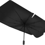 Auto Front Windshield Sun Shade Umbrella, Windshield Sun Shade Umbrella for Car Vinyl Coating, Foldable Car Umbrella Sunshade with UV Block Protection (Opening Design)