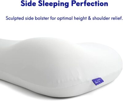 C CUSHION LAB Deep Sleep Pillow, Patented Ergonomic Contour Design for Side & Back Sleepers, Orthopedic Cervical Shape Gently Cradles Head & Provides Neck Support & Shoulder Pain Relief - Calm Grey - Image 3