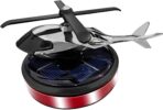 Helicopter Car Air Fresheners with Solar Rotating, Creative Car Perfume Decoration, Auto Airplane Fragrance Diffuser for Cars, Home, Office (Not Including the Fragrance) (Red)