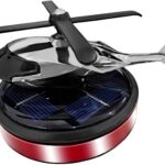 Helicopter Car Air Fresheners with Solar Rotating, Creative Car Perfume Decoration, Auto Airplane Fragrance Diffuser for Cars, Home, Office (Not Including the Fragrance) (Red)