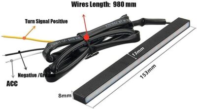 Turn Signal Switch Fog Lights Assembly Universal Car Accessories Sequential Turn Signals 12V LED Light Strip for Daytime Running Lights, Night Running Light, White Amber Flashing LED Light Bar for Car - Image 8