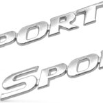 2PCS 3D Metal Sport Emblem for Car, Premium Decals Emblem, Trunk Fender 3D Sticker Modification (Silver)