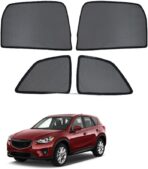 Car Sun Shade Side Window Shade for Mazda CX-5 KE 2012-2016 Baby UV Protection Magnetic Curtain Sunshade Auto Accessories Foldable(Rear+Triangular Window 4pcs)