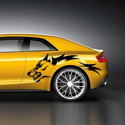 JSCARLIFE Wolf Graphics Car Body Stickers Decals 1 Set 51.1" x 19.69", Car Body Stickers Vinyl Self-Adhesive Side Strip Decal Cool Stickers for Jeep Truck SUV (Black) - Image 4