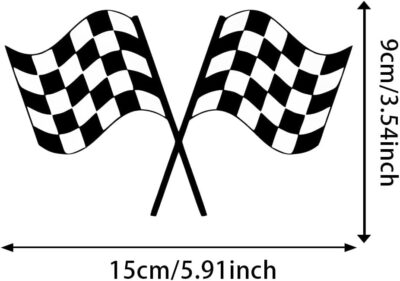 2pc Racing-Themed Vinyl Checkered Flag Car Decal Stickers, 5.91''x3.54''- Waterproof & Weatherproof Decals, for Car Windows, Bumpers, Eexterior Decorative Accessories | CZ33 - Image 3