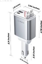 LISEN White Retractable Car Charger, for Gifts for Him Her, for iPhone 17, Cute 4 in 1 Retractable USB C Car Charger for Women, 75W Fast Charging Car Accessories for iPhone & Samsung S26 & Android - Image 9