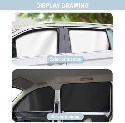 Magnetic Car Window Shade - Full Blackout for UV Block&Privacy Protection with Car Side Window Sun Shade- Universal SUV,Truck,Auto Privacy Shades (A-Side Window/4pcs) - Image 3