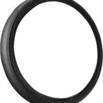 Leather Car Steering Wheel Cover for Men Women, Elastic, Breathable Anti-Slip, Universal 15 inch, (Black1)