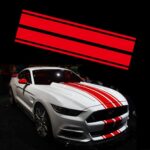 Car Hood Stripe Sticker Universal Auto Racing Stripes Body Side Decal Vinyl Stripe Sticker Accessories Modified Decoration for Car Vehicles (Red, 63 * 11'')