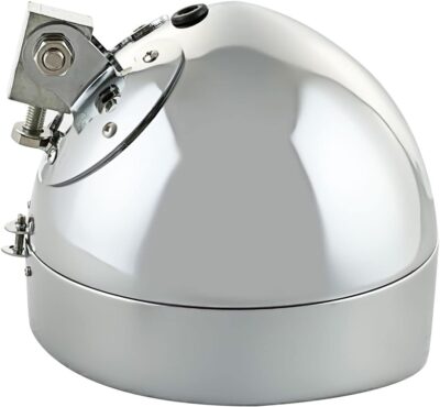 FATECIM Motorcycle 7" Round Headlight Bucket Housing with Visor 7 Inch LED Headlamp Shell Protective Cover Heavy Duty Universal for Harley Kawasaki Honda Yamaha Suzuki Chopper Cafe Racer Bobber Chrome - Image 8