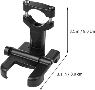 Adjustable Bike Phone Holder Motorcycle Handlebar Mount Aluminum Alloy Black Multifunctional Waterproof Phone Mount for Cycling and Motorcycles - Image 2