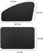 Car Curtains for Side Window - 4 Pcs Thicken Privacy Sun Shades Magnetic 100% Block Light Car Window Covers with Cooler Feeling (Thickset, 4pcs) - Image 7