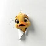 Peeking Baby Duck Car Decal Waterproof Vinyl, 3D Realistic Duckling Peeking on Window, Bumper, Window, Auto Panel, Cute Funny Car Decals for Men Women Girls Boys (Baby Duck)