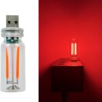 Dimmable Red USB Touch Control Led Lights for Car, Cute Red Interior Truck Lights, Retro Led Night Light Ambient Lighting, Glass USB Mood Lamp Bedroom, Car Accessories for Men Women