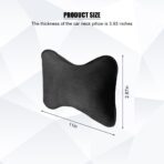 Car Headrest Pillow, Suede Soft Comfortable Breathable Vehicle Seat Neck Support Cushion with Adjustable Strap, Ergonomic Design Auto Head Rest Pad, Universal for Sedan RV Truck (Black) - Image 2