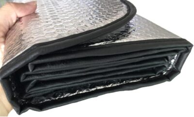 Car Windshield Sunshade-Thicken 5-Layer Bubble Block Heat and Sun UV Rays,Front Windshield Sun Shade- Keeps Your Vehicle Cool - 58 x 27.5 Inch (Sliver) - Image 5