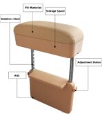 Car Console Armrest Box Arm Rest Height Adjustable Comfort Elbow Pad Universal (Black) - Image 5