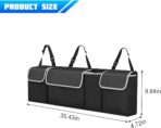 Car Trunk Organizer with Lid, Large Waterproof Vehicle Backseat Hanging Storage Bag with 4 Pockets & Adjustable Straps, Collapsible Automotive Interior Cargo Bag, Universal Fit (Black) - Image 2