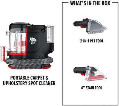 Dirt Devil Portable Spot Cleaner Machine for Carpet and Upholstery, Powerful Suction Spot Cleaning Machine with Versatile Tools, Pair with Dirt Devil Portable Spot Cleaner Solution - Image 2