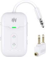 Premium Airplane Bluetooth 5.4 Transmitter Adapter, for 2 AirPods/Headphones,2 in 1 Transmitter Receiver with aptX Low Latency,Wireless Adapter for Flight,TV,Gym,Tablets Car Stereo