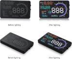 5.5'' HUD Head Display, Windshield Screen Projector Vehicle Speed, Hud Overspeed Alarm, Km/h MPH, OBDII/EUOBD Interface Plug Car Hud Screen - Image 2