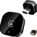 2026 New Wireless CarPlay Adapter for Apple iPhone ＆Android Auto 2 in 1, Mini USB CarPlay Dongle Wired to Wireless, Fast Connection, Compatible with iOS 10+ & Android 11+, Plug and Play (Black)
