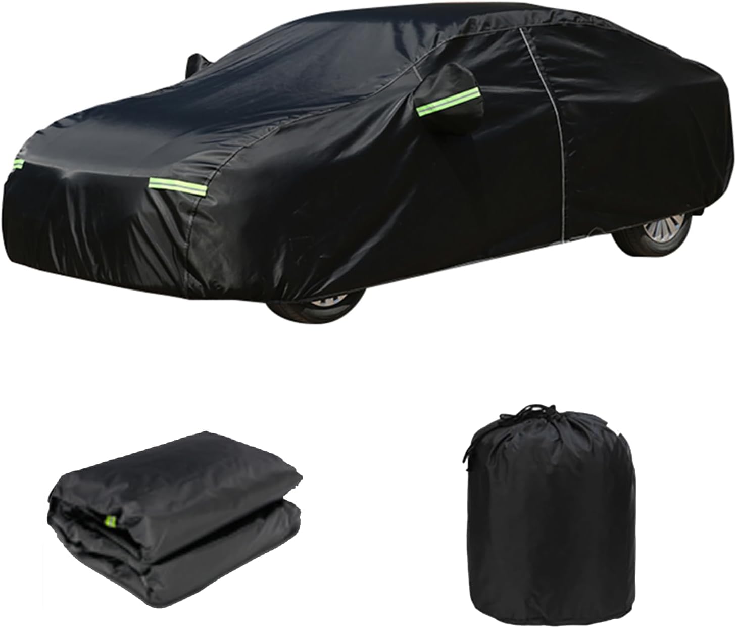 51v99rLVw0L._AC_SL1500_.jpg Car Cover for Sedan, Car Cover Waterproof All Weather for Automobiles, Outdoor Heavy Duty Full Car Covers Windproof Universal Fit for Sedan 180-185 inch - Image 1