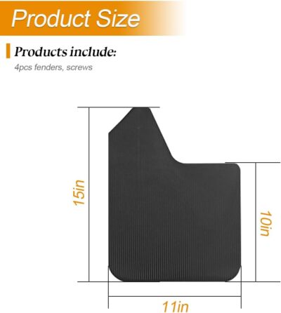 Carbon Fiber Car Mud Flaps Splash Guards, 4PCS Bendable & Flexible Vehicle Front & Rear Mudflaps Protection with Screws, Auto Exterior Flares Accessories, Universal Fit (Black) - Image 2