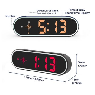 New Colorful Speedometer HUD GPS Digital Speed Meter MPH KM/H Speedo Head Up Display for Cars Trucks, USB Cable Plug & Play (7 Color/MPH KM/H) - Image 9