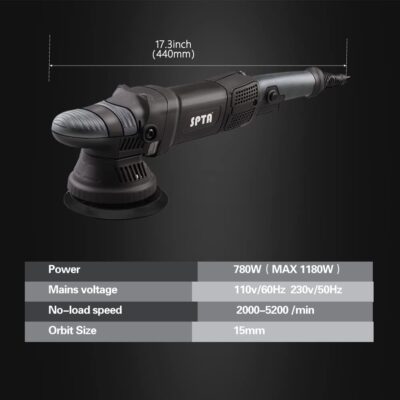 Buffer Polisher, SPTA 5-Inch 125mm Dual Action Random Orbital Car Polisher,Car Detailing Kit, 4Pcs 5inch & 4Pcs 6Inch Polishing Pad,Packing Bag for Car Polishing and Waxing--DAPSET-US - Image 4