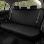 BESULEN Car Back Seat Cover, Dustproof Elastic Cloth Vehicle Rear Seat Bench Protector for Pets Kids, Waterproof Stretch Automobile Interior Accessories, Universal for Sedan Truck SUV (Black)