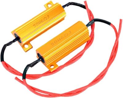 MACHSWON Universal Fit 50W 6 Ohm Canbus Decoder LED Headlight Flicker Harness (1 Pair), Bulbs Resistor Decoders Error Free Conversion Kit, Warning Canceller Capacitors - Image 2