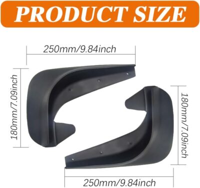 4PCS Car Mud Flaps, Black Mud Flaps Splash Guards, Front Rear Mud Flaps Splash Guards, No Drilling Mudguards Fenders Car Exterior Accessories Universal for Most Cars, Sedan Vehicle - Image 2