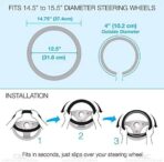 BDK GripGrab Comfort Grip - Purple & Pink Flowers Design on Black Synthetic Leather Steering Wheel Cover 15" - SW-538_AM - Image 7