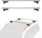 Amazon Basics Cross Rail Roof Rack, 52 inches, Fits up to 46" Spans between Raised Side Rails with Gap, Pack of 2, Black/Silver