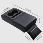 Car Center Console Pad with Front Storage Pocket for Phone,PU Leather Armrest Cushion with Cup Holder,Elbow Rest Pillow,Universal Car Armrest Seat Box Cover Protector for Most Vehicles - Image 4