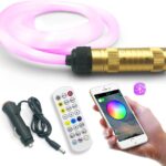 GIDERWEL Fiber Optic Light for Car/Ceiling Star Lighting,Music/APP Control Starlight Headliner Kit,Car Atmosphere Lamp with RF Remote 200pcs 0.03in 6.5ft Fiber Cable RGBW LED Light Engine