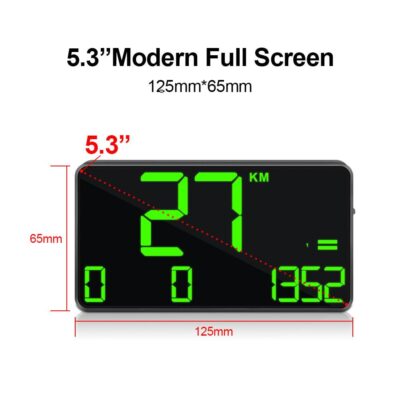 Digital GPS Speedometer Heads Up Display for Cars New HUD MPH Odometer Trip Meter for Trucks Golf cart All Vehicles, 5.3 Inch Big Screen, USB Cable Plug & Play (C90) - Image 3