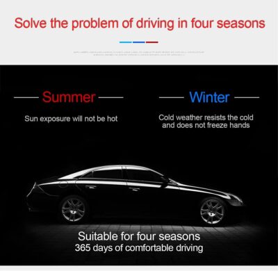 Leather Car Steering Wheel Cover for Men Women, Elastic, Breathable Anti-Slip, Universal 15 inch, (Black1) - Image 7