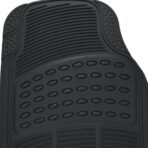 Heavy Duty 4pc Front & Rear Rubber Floor Mats for Car SUV Van & Truck - All Weather Protection Universal Fit - Image 8