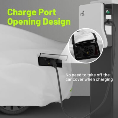 Favoto Car Cover for Tesla Model Y - Custom Fit Vehicle Cover 6 Layers Waterproof All Weather Outdoor Rain Snow Sun Dust Protection with Charging Port Ventilated Mesh Door Zipper - Image 4