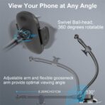 APPS2Car Cell Phone Holder for Car Dashboard Windshield Phone Mount for Car Long Arm Car Phone Holder Mount Strong Suction Cup Anti-Shake Stabilizer Compatible for iPhone, Samsung, All Smartphones - Image 8